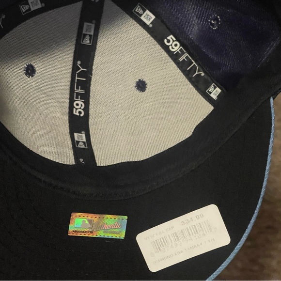 Tampa Bay Rays GAME 59Fifty Fitted Hat New Era Light Navy MLB Cap 7 1/4 NWT. - Picture 11 of 11